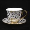 European Luxury Coffee Cup and Plate Two Piece Set of Gold Painted Ceramic Cup Water Cup Flower Tea Cup Milk Cup