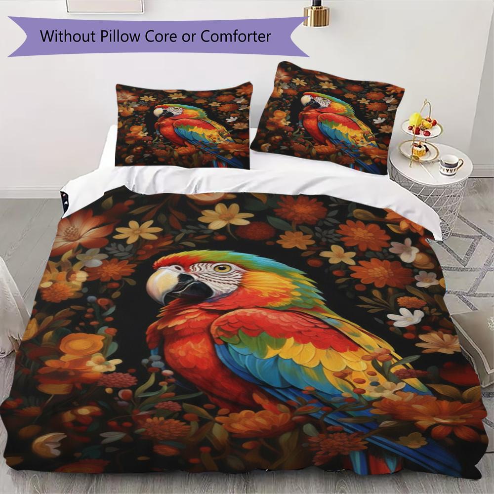 Classical Bird Pattern Bedding uilt Set uilt Cover Pillowcase Home Decoration Birthday Gift (1 * duvet cover + 2 * pillowcase  without core)1
