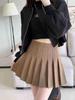High-Waist Summer Pleated Mini Skirt - Slim Fit, Anti-Exposure, College Style, Small Size