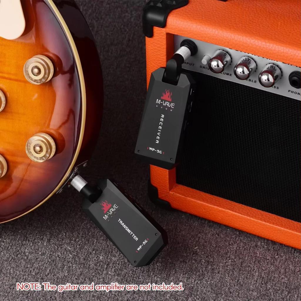 WP-5G Беспроводная гитарная система/5,8G/Перезаряжаемый аудиопередатчик-приемник/Кабель Type C /для аксессуара гитарного усилителя