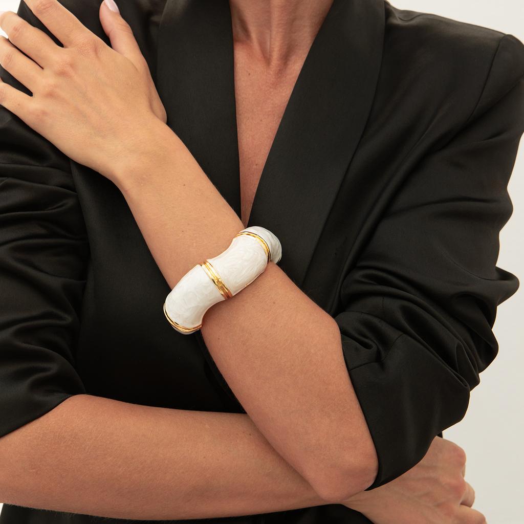 Ретро эмаль капает масло открытые массивные открытые браслеты для женщин панк нерегулярные акриловые смолы бамбуковые наборные браслеты манжеты для пары геометрические украшения для рук