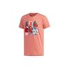 Neo Ribbed Crew Neck Printed T-Shirt Men Tops Pink FK9916