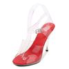 Women’s Sandals Fashion Transparent Crystal Heel Women‘s Shoes Large Size 35-43 Fish Mouth Party Wedding Shoes