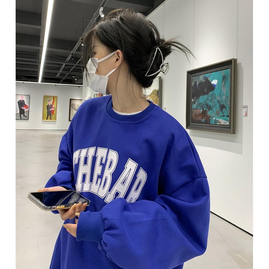 Бархатный свободный повседневный свитшот для женщин на осень и зиму, пальто, винтажная круглая горловина, длинный рукав, базовая рубашка, топ