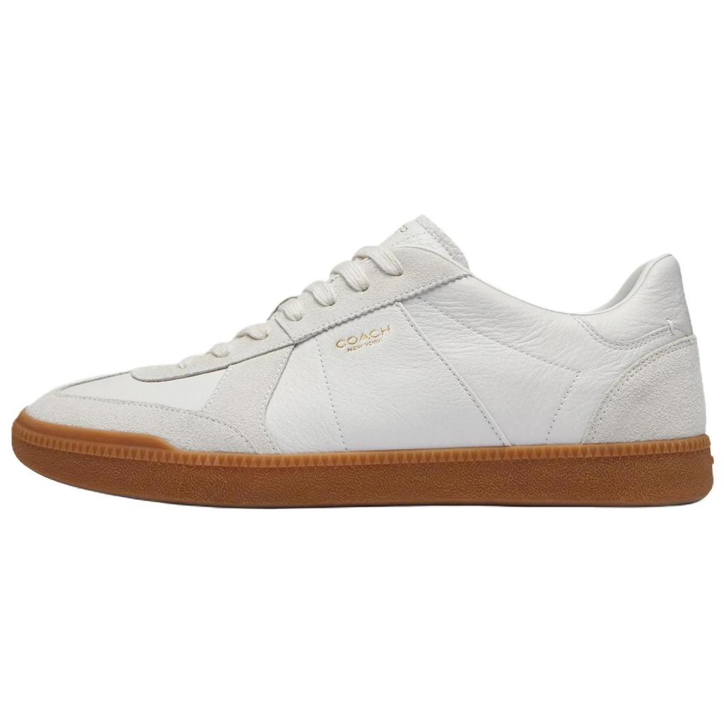 COACH Ellis Cow Leather Low top Skateboard Shoes Men's Bright White (Unisex) Skate Shoes CDR20 OPI