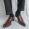 Fashion Ball Men's Leather Shoes Gentleman's Casual Minimalist Style Adult Daily Height Increasing Shoes Classic Black Brown Plus Size