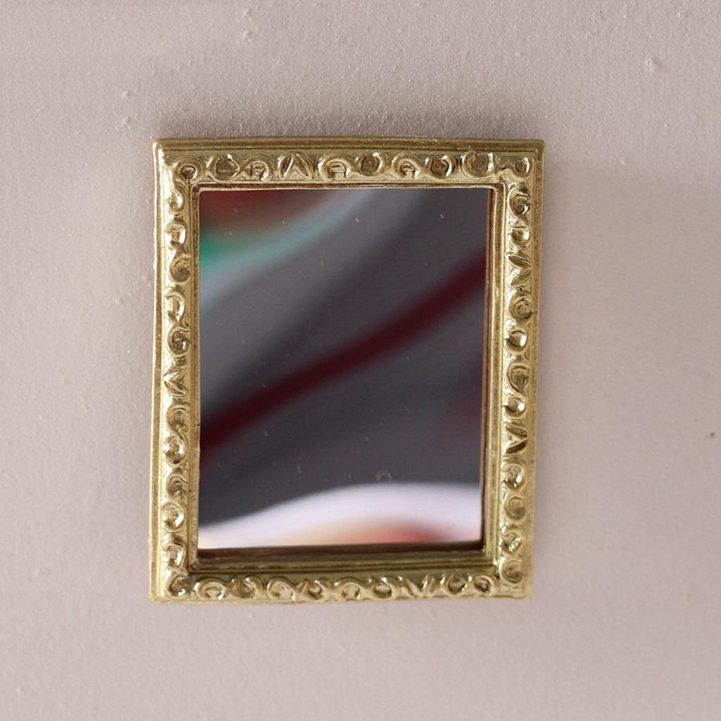 European Frame 1/12 Tiny Mini Victorian Dollhouse Mirror Miniature Ornament Furniture