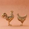 1 шт. Набор латунных фигурок петуха и курицы, коллекционные украшения на День благодарения, декор курицы по знаку зодиака, настольные чайные питомцы для дома, гостиной