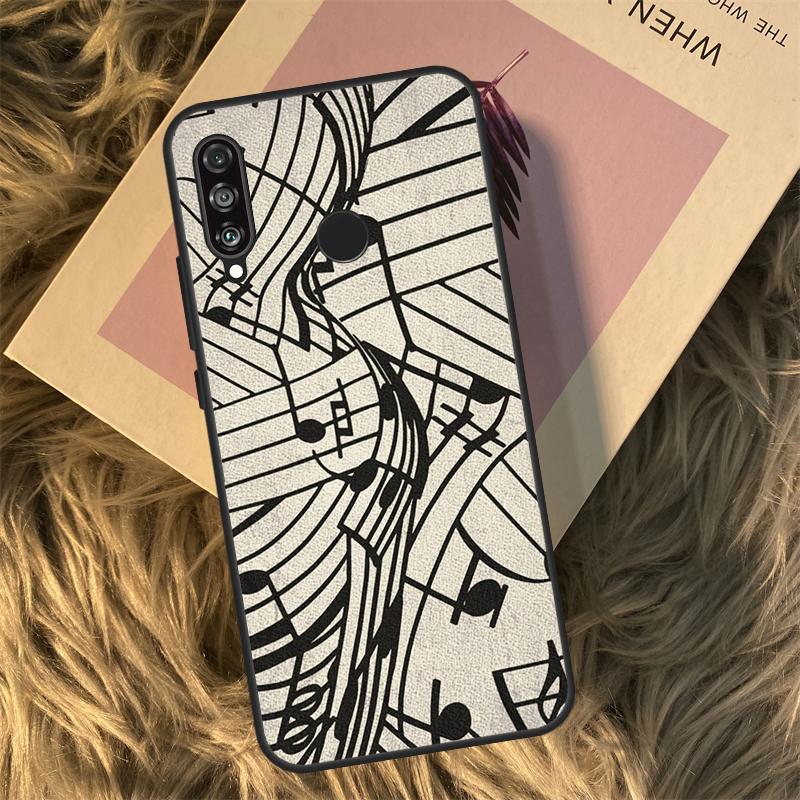 Нотная запись Музыкальные ноты Для Huawei Nova Y90 Y60 Y61 Y70 Y72 Y73 Y91 3i 7i 8i 11i 12i 9 10 SE P20 P30 P40 Lite Чехол