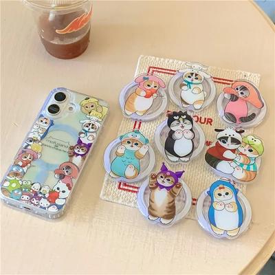 INS Корея Милый Персонаж Кот Попсокет Держатель для Телефона Грипток Для IPhone 17 Pro Max Samsung S26 Магнитная Складная Подставка