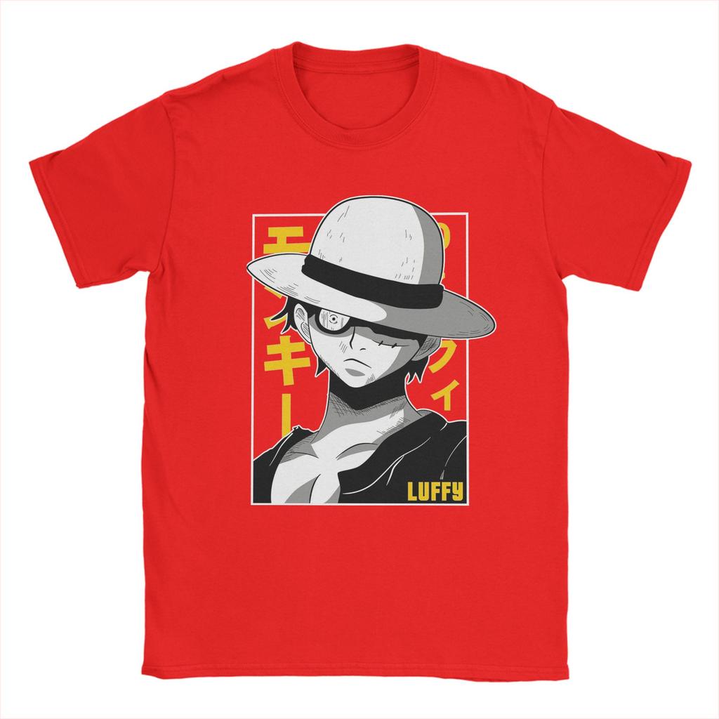 Monkey D luffy T Shirt for Men Pure Cotton Leisure TShirt O Neck Ones Pieces Tees Short Sleeve Clothes Gift Idea