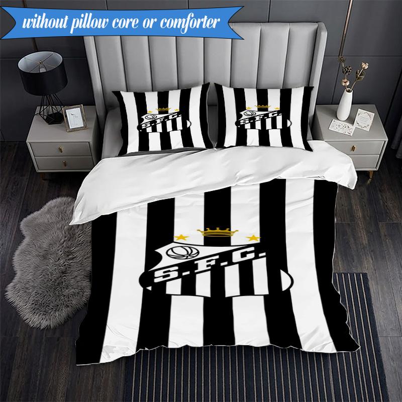 3PCS Fc Crest Design Printed Soft Bedding Set,Including 1pc Duvet Cover And 2pcs Pillowcases Perfect for Bedroom, Dormitory, Fan gift