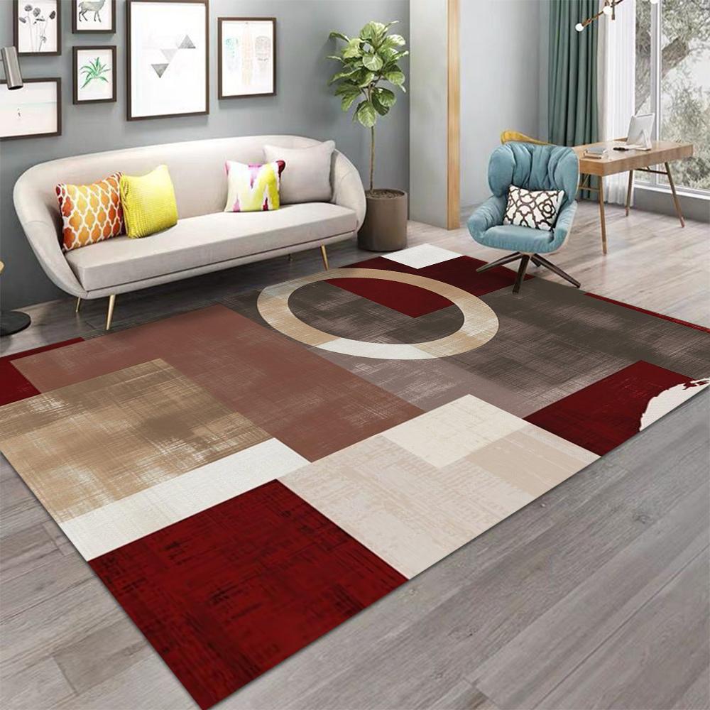 Modern Geometric Print Carpet Rug Large Area Rug for Living Room Bedroom Decor Rug Non-Slip Washable Floor Mat