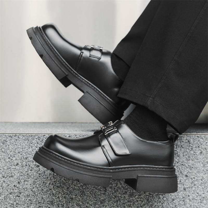 Модные мужские туфли Дерби из кожи на толстой подошве, модный дизайнерский стиль, мужская обувь для отдыха, бизнеса, свадьбы, вечеринки на открытом воздухе, высокие туфли