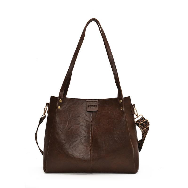 Сумка-тоут в стиле ретро, вместительная, для поездок на работу, сумка-тоут в новом стиле, с текстурой Майяра, свободная сумка через плечо