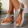 Fashion Fashion Women's Summer Lightweight Wedge Sandals Hollow Out Clip Toe Thong Roman Sandals Woman Comfortable Non Slip Beach Shoes