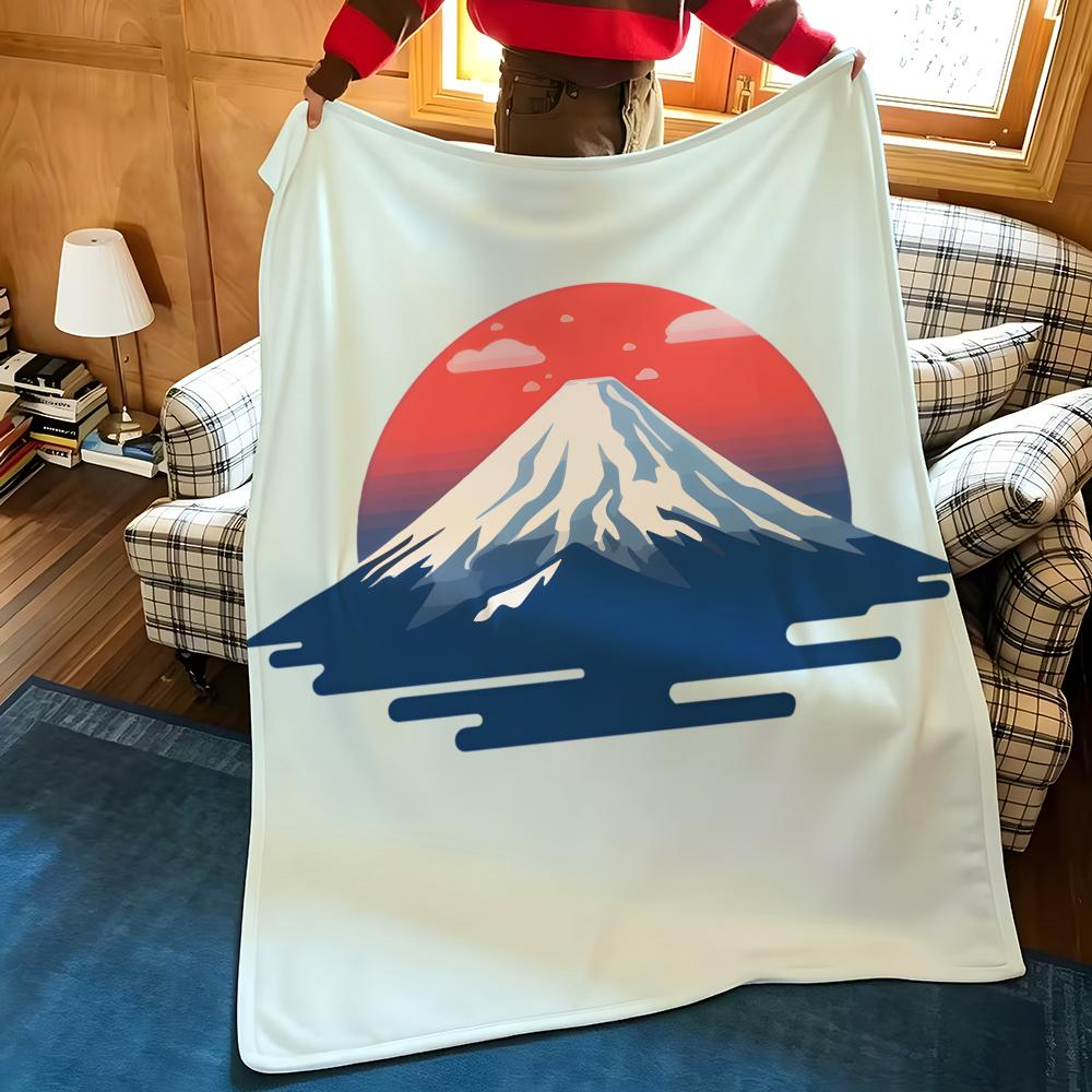 Пейзаж M-Mount F-Fuji Плед из фланели Подходит для диванов, кроватей, офисов, путешествий, туристических стульев