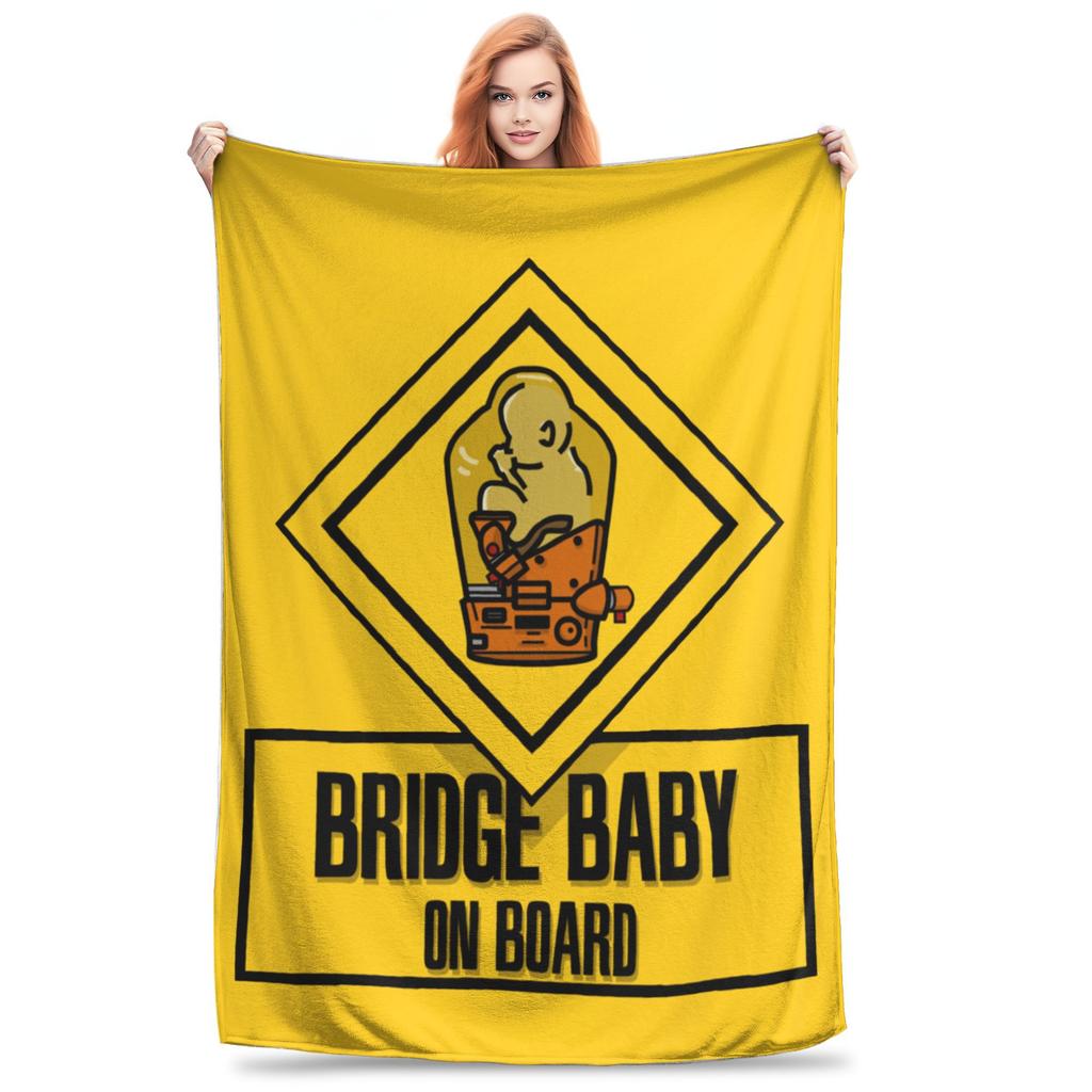 Bridge Baby on Board Wool Blanket Death Stranding Creative Throw Blanket for Bed Sofa Couch 125*100cm Rug Piece,
