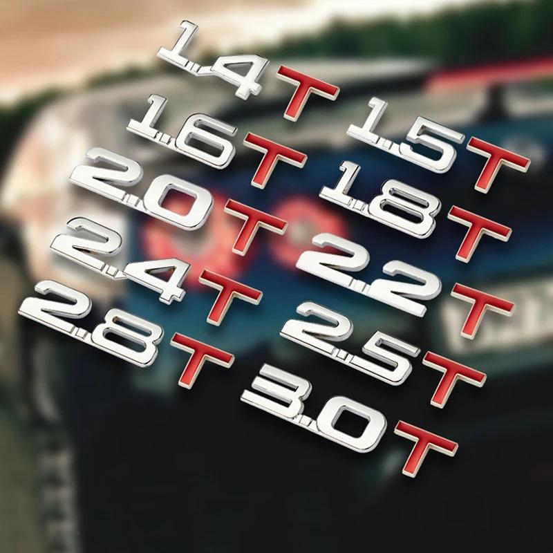 Автомобильный 3D Металлический 1.3T 1.4T 1.5T 2.0T 2.4T 2.8T 1.6T 1.8T 2.2T 2.5T 3.0T Логотип TURBO Шильдик Наклейки Задняя Наклейка Для Toyota Honda