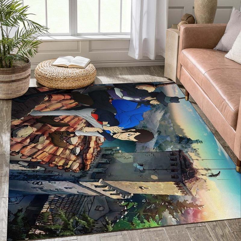 Lupin The Third Full Character Anime Print Living Room Area Rug Soft Wear Resistant Floor Mat Sofa Bedroom Home Decor Carpet