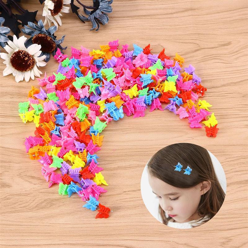 Small Size Cute pink Kids June Hair Clip Claw butterfly Baby Girls Snap Clips Set Accessories