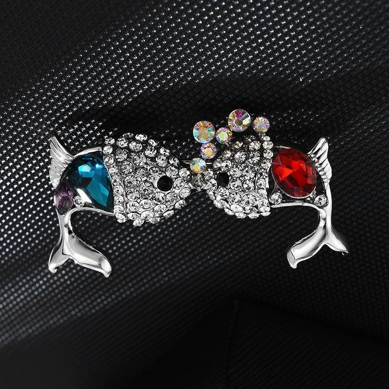 Brooch High-End Sense Niche Light Luxury Suit Bow Rhinestone Corsage High-End Alloy Creative Clothing Accessories