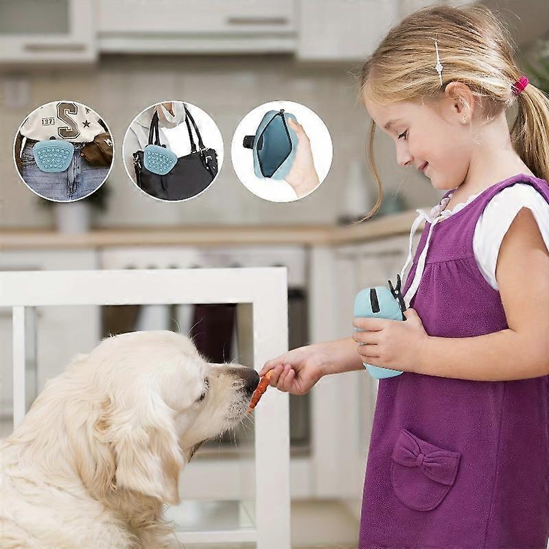 Silicone Dog Treat Bag Portable Pet Training Snack Pouch Anti‑Slip Bubble Design Outdoor Walking Food Storage Waist