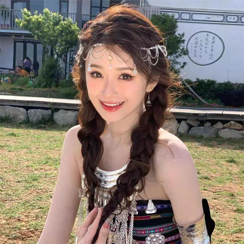 Танец на лбу Подвеска для бровей Головной убор Древний стиль Покрывает лицо Шторы Цепочка на лоб Капля воды Украшение для волос Цепочка на голову Ожерелье