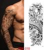 New 1 PC 480*170MM Super Large Compass Wolf Head Eye Fake Lion God Feather  Temporary Tattoo Sleeves For Men Women Tattoo Full Arm Tattoo Sticker