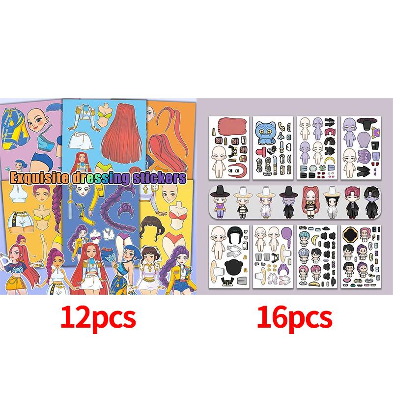 Demœ Hunters DIY Stickers Set Puzzle Face Changing Stickers Kpop DIY Phone Laptop Luggage Skateboard Graffiti Decals Kids Gift