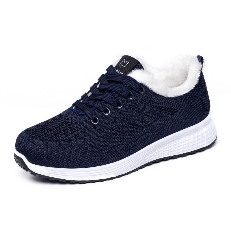 Womens Winter Cotton Shoes Fleece Lined Warm Casual Walking Outdoor Comfortable Low Top Sneakers