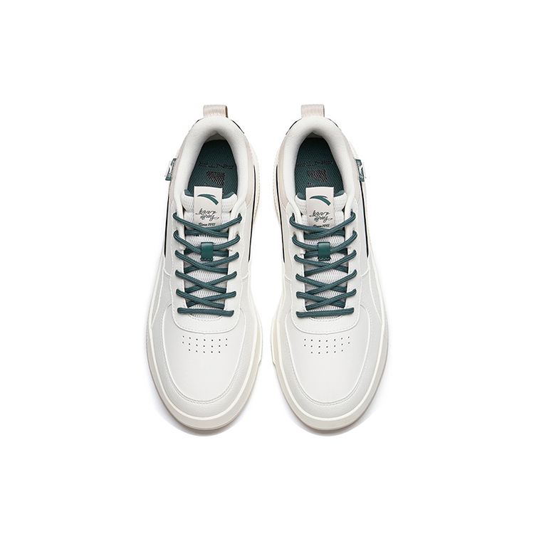 Anta Lifestyle Series Trendy Casual Non-Slip Wear-Sticked Low-Top Shoes Sneakers Men Sneakers White Green 912228012-3