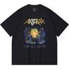 Хлопковая футболка плотностью 230 г/м² 100% Хлопок Heavy Metal Футболка с принтом рок-группы Популярная музыка Унисекс Тяжелая хлопковая футболка