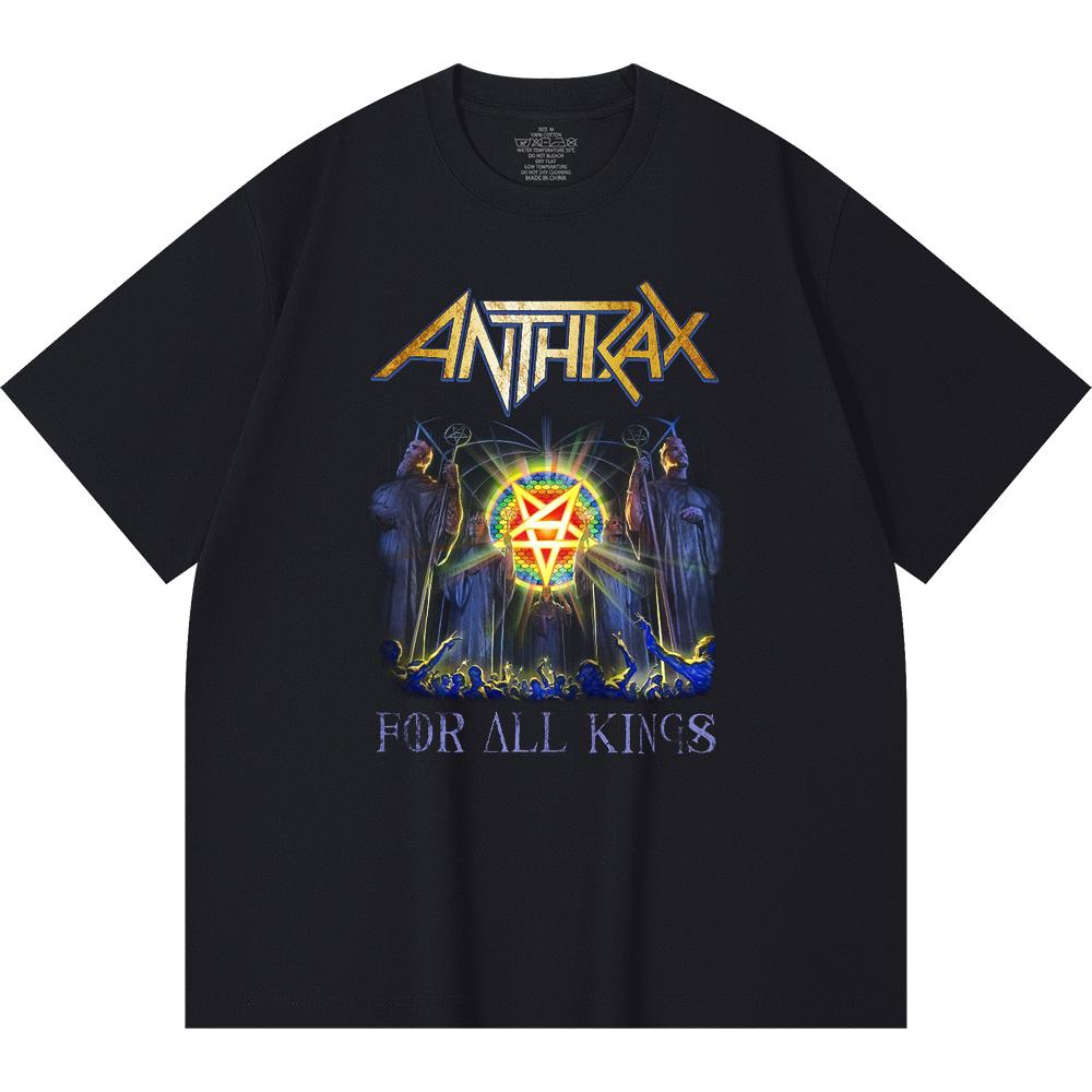 Хлопковая футболка плотностью 230 г/м² 100% Хлопок Heavy Metal Футболка с принтом рок-группы Популярная музыка Унисекс Тяжелая хлопковая футболка