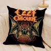 LOGO OOzzy Osbourne  Cushion Cover Silky Short Plush Invisible Zipper Dustproof Sofa Pillow Case for Home Decor