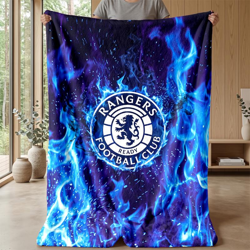 Rangers FC Soft Flannel Fleece Blanket Lightweight Cozy Warm Throw Blanket For Sofa Bed Home Decor