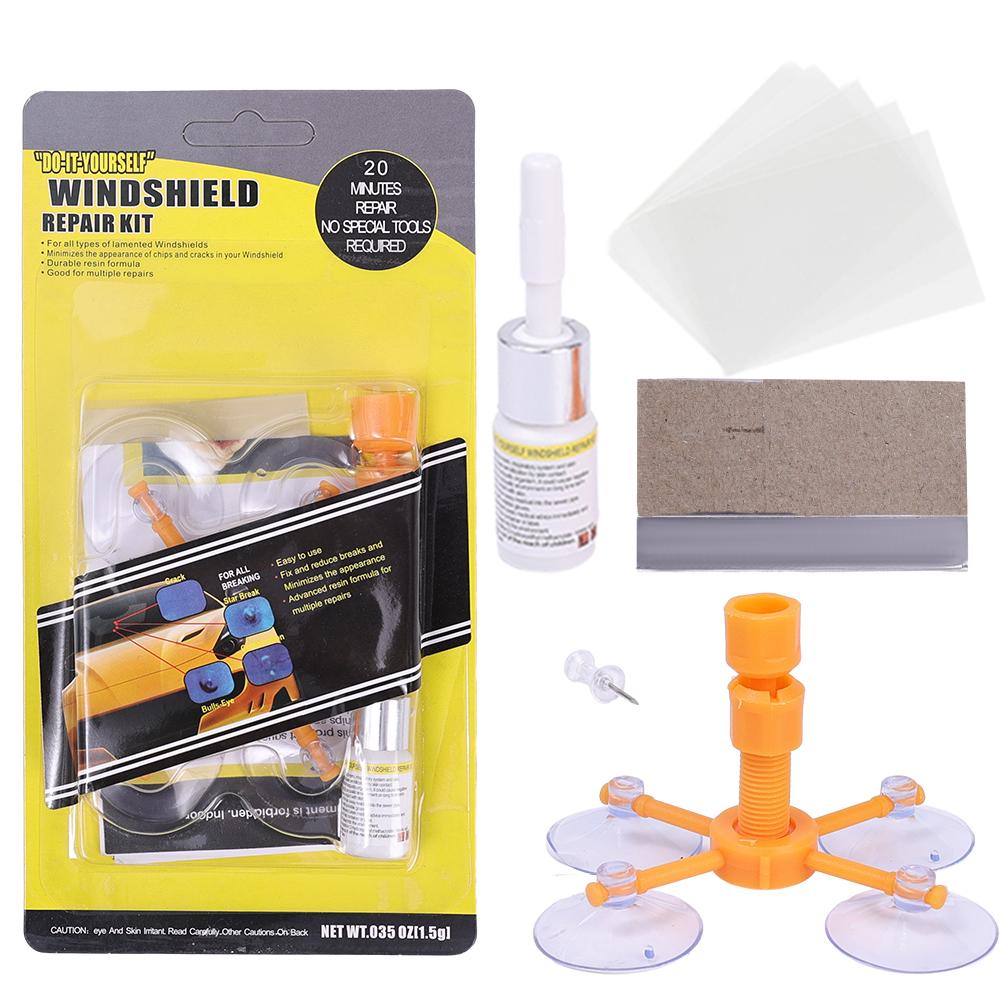 Комплект для ремонта автомобильного лобового стекла Жидкость для ремонта автомобильного стекла Клей для ремонта трещин на автомобильном лобовом стекле Инструмент для ремонта точечных повреждений стекла