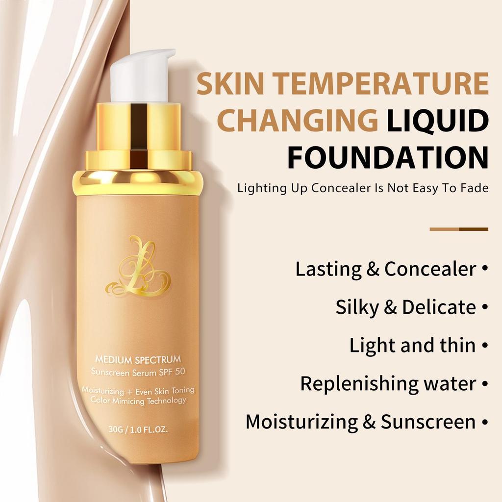 4-in-1 Color-Changing Long-Lasting Concealer & Natural Non-Cakey Foundation