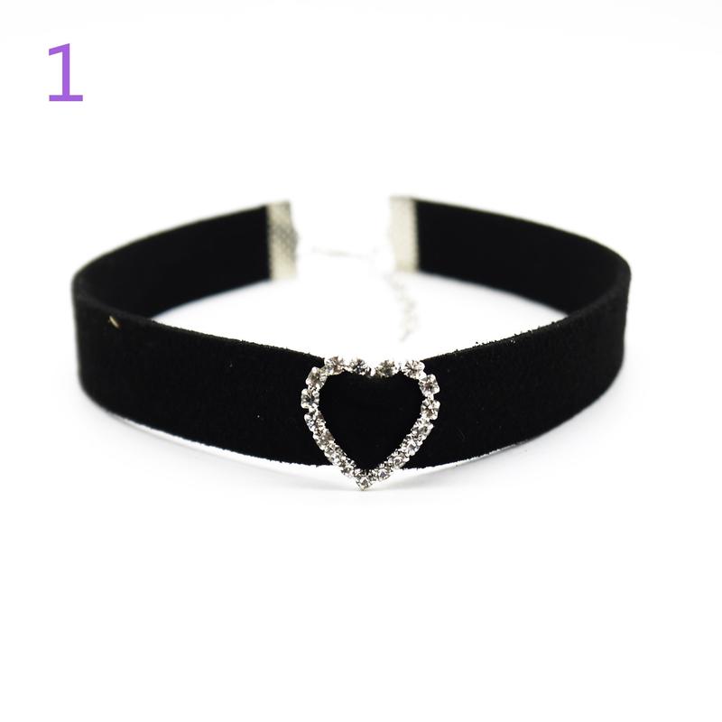1 PCS European and American Necklace Choker Peach Heart Collar Jewelry