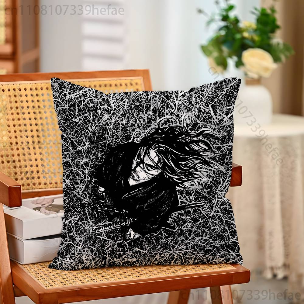 Vagabond Miyamoto Musashi Pillow Case Plush Pillow Cases Home Decoration Pillow Cover for Sofa Bed Chair Living Room
