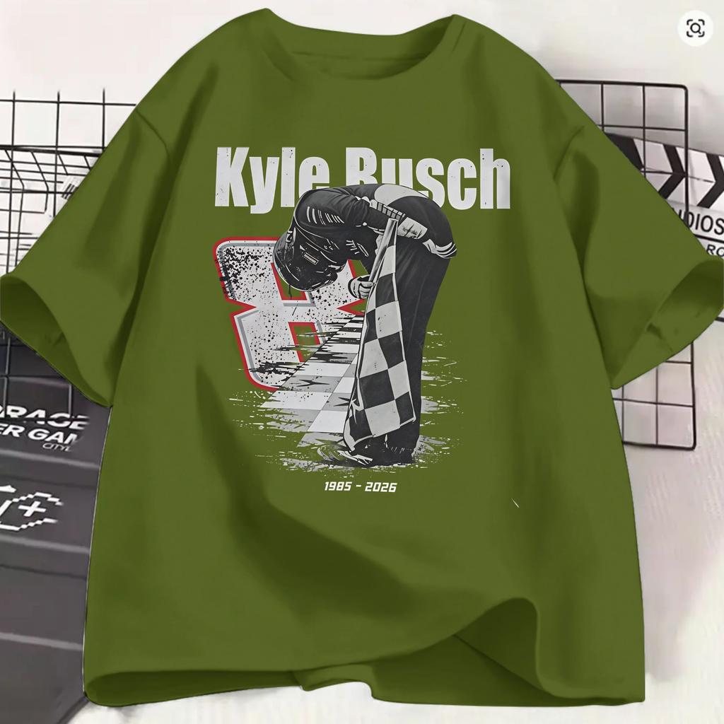 Kyle Busch 100 Cotton TShirt For Unisexs Summer Funny T Shirts ONeck Leisure Tee Shirt Big Size Hot Sale Tops