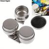 2Pcs Oil Pot Palette Stainless Steel Drum Painting Palette Oil Paint Pot Single Double Hole Dipper Art Painting Supplies