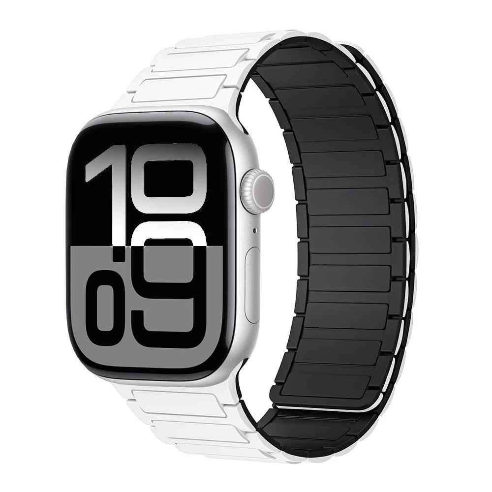 New Magnetic Silicone Strap for Apple Watch Band Ultra 3/2 49mm 11 10 46mm 42mm Bracelet Belt iWatch 9 8 7 6 5 SE 45mm 41mm 44mm