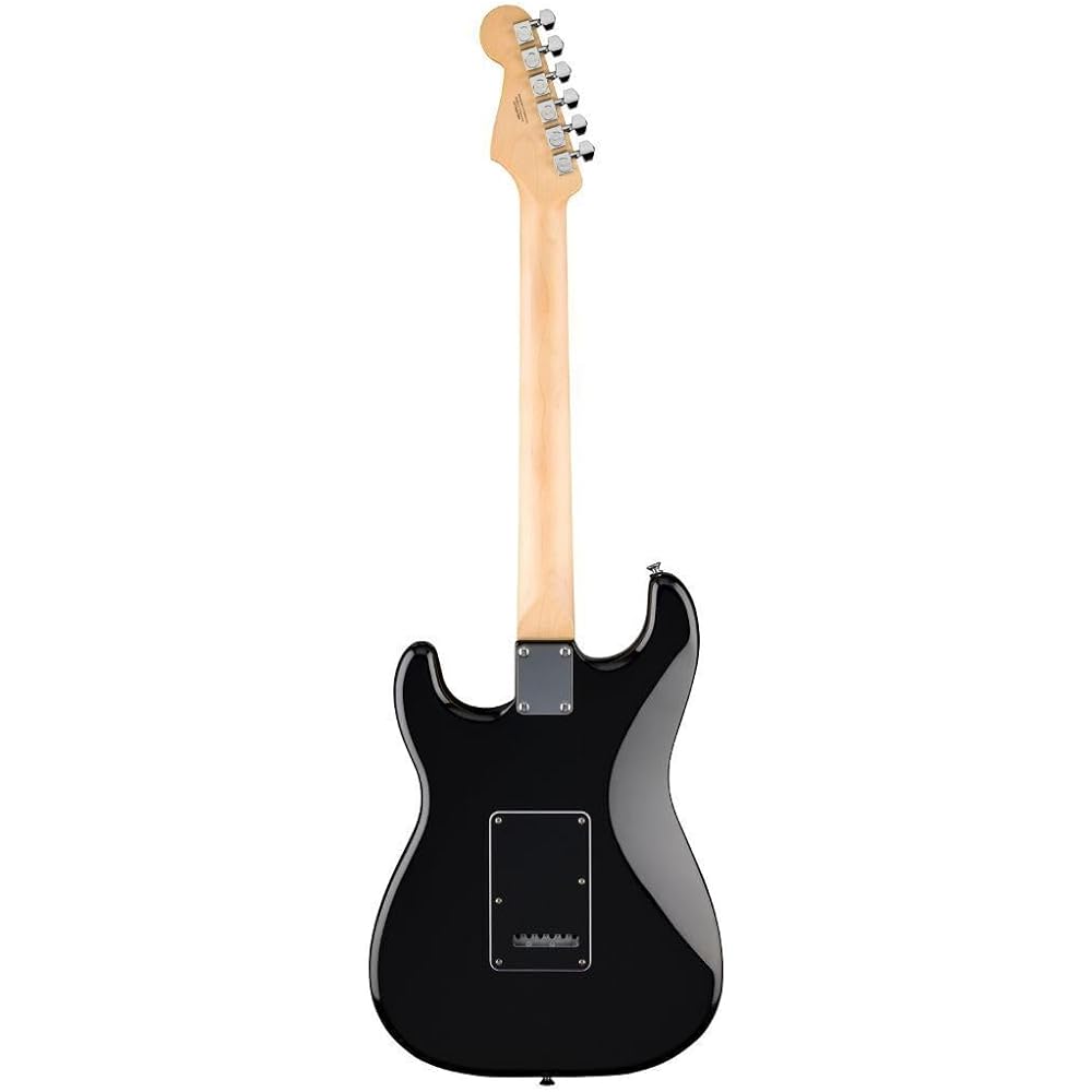 Fender Standard Stratocaster® HSS electric guitar, Laurel fingerboard, black pickguard, black soft case included.