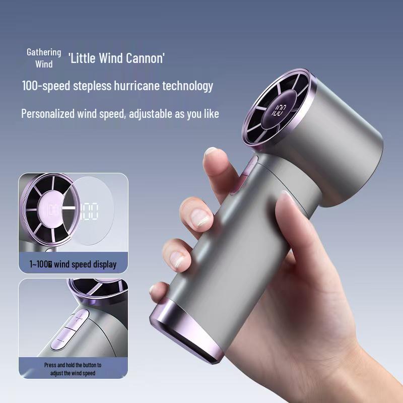 High-Speed Turbo Handheld USB Fan - Long-Lasting and Compact