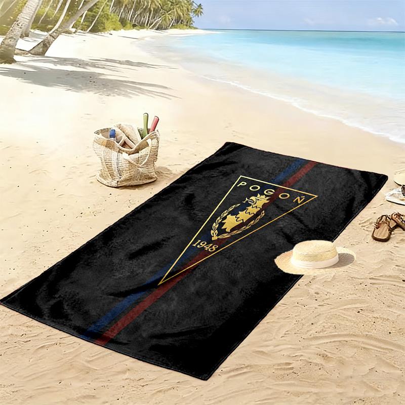 Pogoń Szczecin Print Beach Towel, Large Soft Quick Dry Towel for Beach Camping Swimming