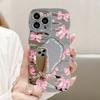 Зеркальный чехол для телефона для iPhone 16 11 13 14 для 16 Pro 12 13 15 16 Pro Max для Samsung A15 A16 A35 A55 Милый чехол для телефона с облаком, цветком и щенком с гальваническим покрытием