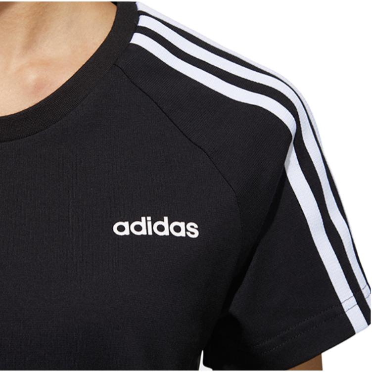 adidas Футболка NEO Essential с тремя полосками, женские топы, черные GJ7948