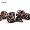 7 шт. медно-черный дракон металлические игральные кости набор полых металлических многогранных кубиков подходит для ролевой ролевой игры, настольной игры, карточной игры