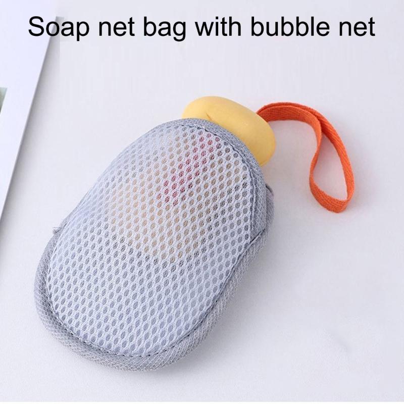 5PCS Soap Holder Bag With Massage Surfaces For Body Wash Shower Foaming And Skin Caring Essential Soap Bubblng Holder